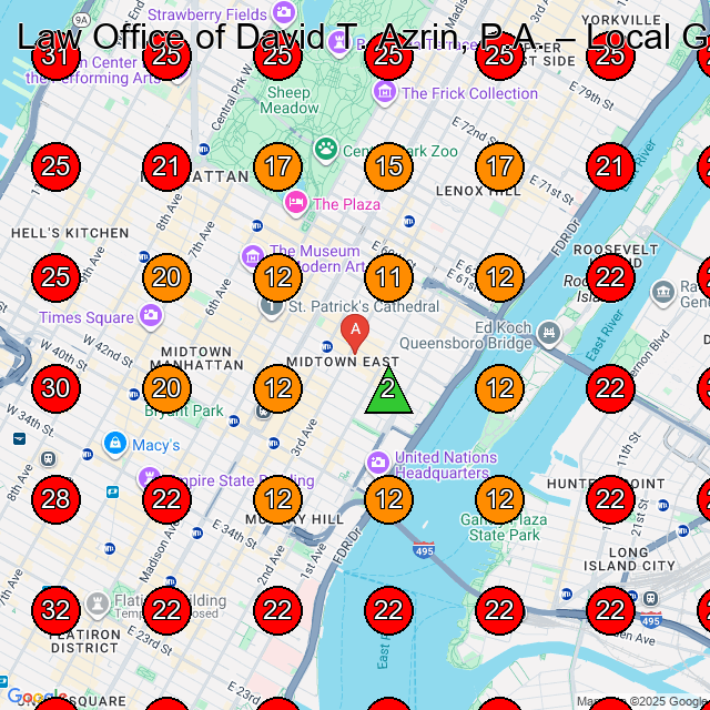 Law Office of David T. Azrin, P.A. GeoGrid visibility map for Visa And Passport Office in Manhattan